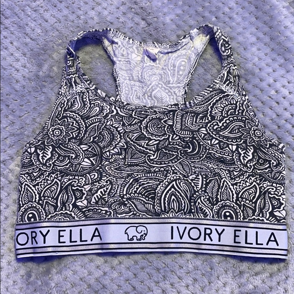 Floral ivory Ella sports bra